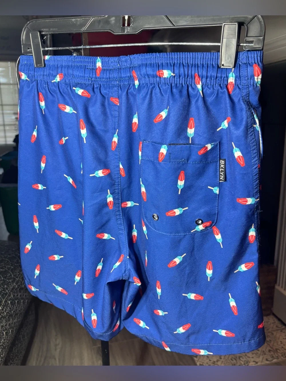 Men's Blue Popsicle Print Swim Trunks SHEIN Size Small EPC
